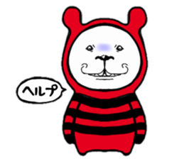 Red, black white bear sticker #5260124