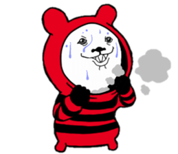 Red, black white bear sticker #5260126