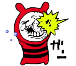 Red, black white bear sticker #5260128