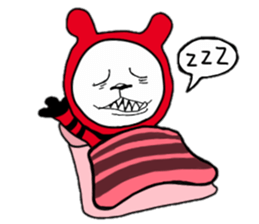 Red, black white bear sticker #5260131