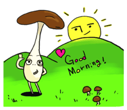 happy mushrooms real color version sticker #5264536