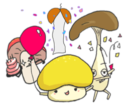 happy mushrooms real color version sticker #5264542