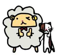 A sheep and cat the third version sticker #5266710