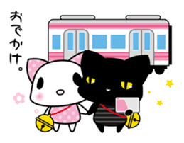 A white cat and black cat 3 sticker #5267806