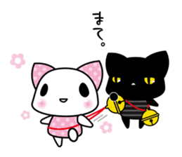A white cat and black cat 3 sticker #5267808