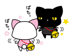 A white cat and black cat 3 sticker #5267814