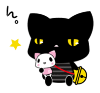A white cat and black cat 3 sticker #5267819