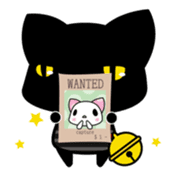 A white cat and black cat 3 sticker #5267825