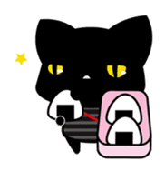 A white cat and black cat 3 sticker #5267831