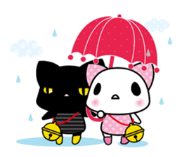A white cat and black cat 3 sticker #5267834