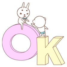 Pants bear&tie rabbit sticker #5274452