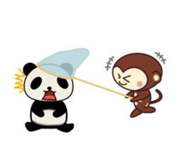Summer of a monkey and a panda sticker #5277292