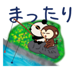 Summer of a monkey and a panda sticker #5277307
