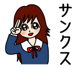 Female senior high school student sticker #5277604