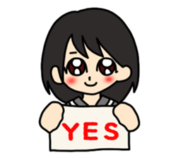 Female senior high school student sticker #5277628