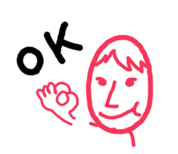 Expressive boy sticker #5280811