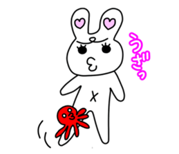 Funny Rabbit TAKO-USAGI. sticker #5282582
