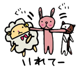 A sheep and cat and rabbit sticker #5284236