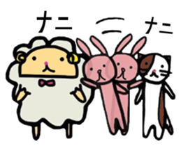 A sheep and cat and rabbit sticker #5284237