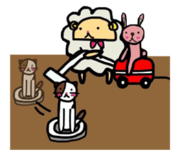 A sheep and cat and rabbit sticker #5284248