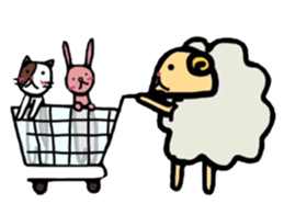 A sheep and cat and rabbit sticker #5284250