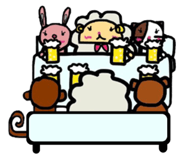 A sheep and cat and rabbit sticker #5284258