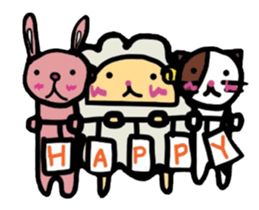 A sheep and cat and rabbit sticker #5284259
