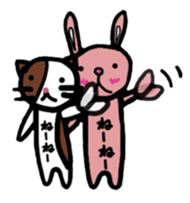 A sheep and cat and rabbit sticker #5284260