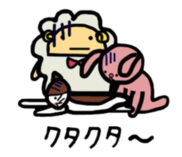 A sheep and cat and rabbit sticker #5284268