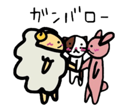 A sheep and cat and rabbit sticker #5284272