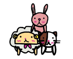A sheep and cat and rabbit sticker #5284274