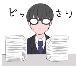 shachiku and Mr. Aoki sticker #5284414