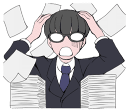 shachiku and Mr. Aoki sticker #5284415