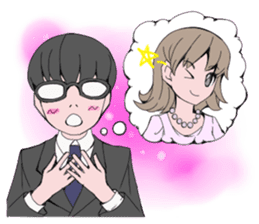 shachiku and Mr. Aoki sticker #5284422