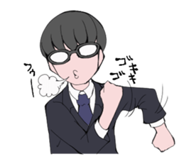 shachiku and Mr. Aoki sticker #5284427