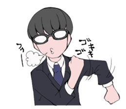 shachiku and Mr. Aoki sticker #5284427