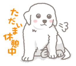 White Puppy - Great Pyrenees- sticker #5290244