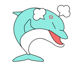 Funny dolphin sticker #5290726