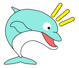 Funny dolphin sticker #5290751