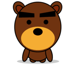 Black Eyebrows Bear 2 sticker #5291537