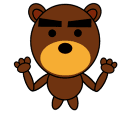 Black Eyebrows Bear 2 sticker #5291539