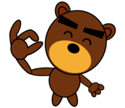 Black Eyebrows Bear 2 sticker #5291543