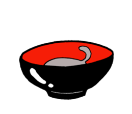 The cute cat with bowl sticker #5291619