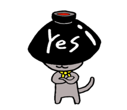 The cute cat with bowl sticker #5291621