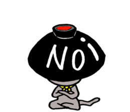 The cute cat with bowl sticker #5291622