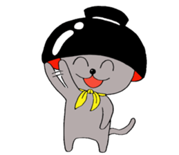 The cute cat with bowl sticker #5291629