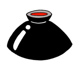 The cute cat with bowl sticker #5291631