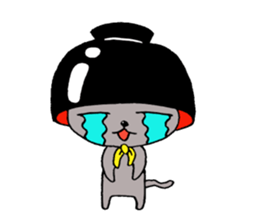 The cute cat with bowl sticker #5291634