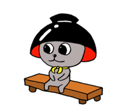 The cute cat with bowl sticker #5291642