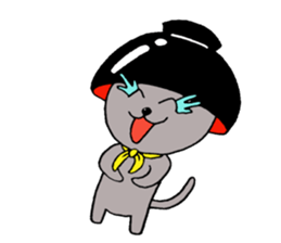 The cute cat with bowl sticker #5291643